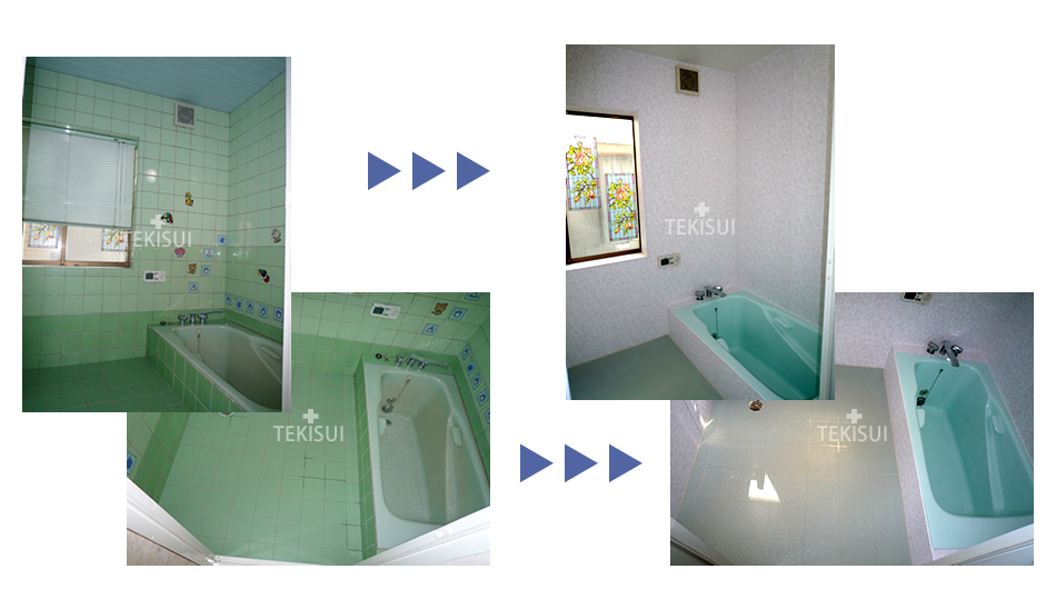 浴室リフォーム専用パネルの施工例　イメージ